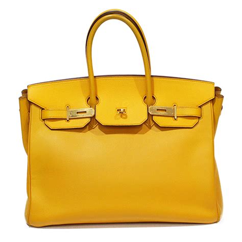 Hermes yellow leather bag